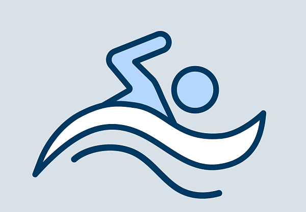 Person im Wasser am Schwimmen als Icon